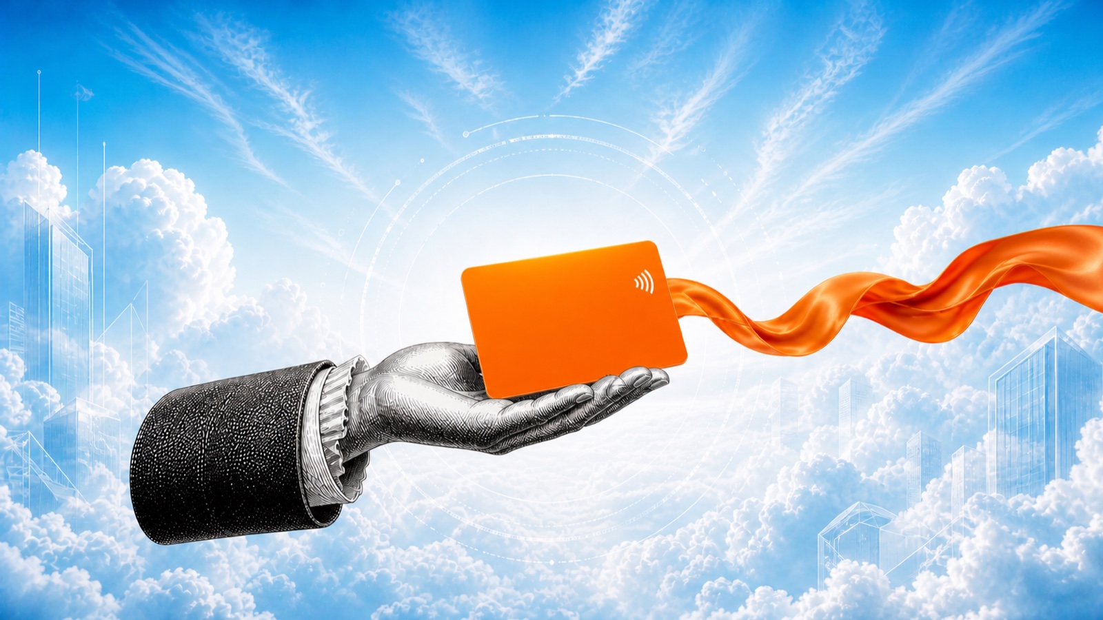A secure orange wallet pass displayed across mobile wallet experiences