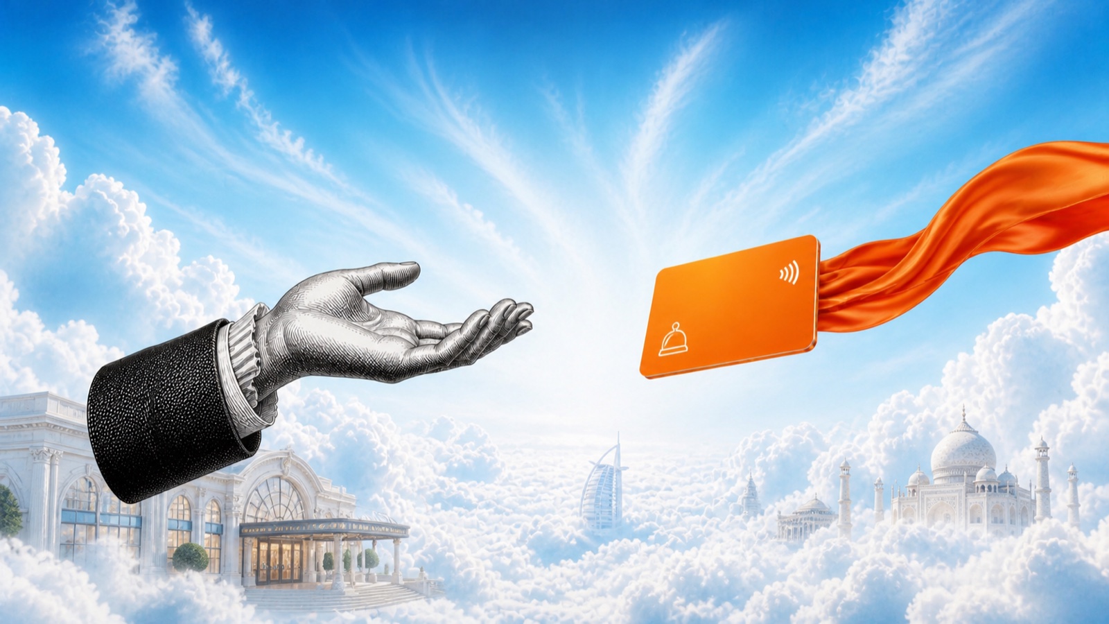 A branded mobile wallet pass presented during a hospitality customer journey